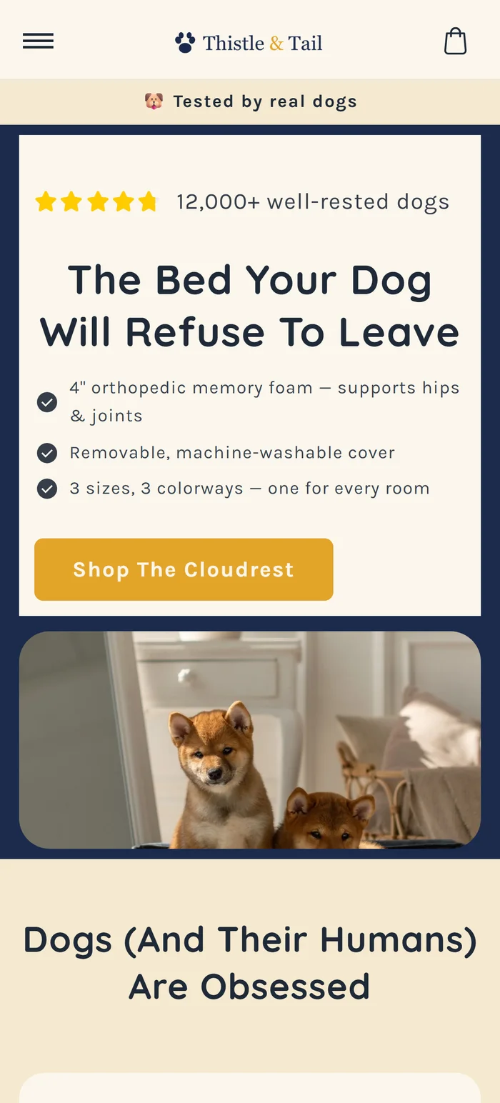 Thistle & Tail — pet store built with Pixelion
